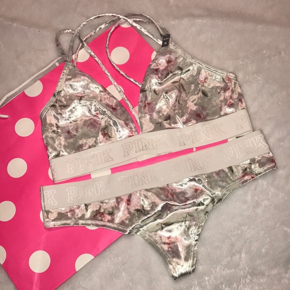 PINK Victoria's Secret Other - Pink VS bundle floral velvet bralette and thong